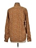 Express 100% Cotton Paisley Brown Long Sleeve Button-Down Shirt Size M - photo 2