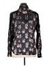 Material Girl 100% Polyester Floral Black Long Sleeve Blouse Size XL - photo 2