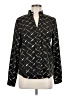 Shein Metallic Black Long Sleeve Blouse Size 6 - photo 1