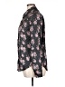 Material Girl 100% Polyester Floral Black Long Sleeve Blouse Size XL - photo 5