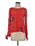 Eyeshadow 100% Rayon Red Long Sleeve Blouse Size S - photo 1