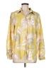 Unbranded 100% Polyester Floral Yellow Long Sleeve Blouse Size M - photo 1