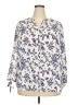 Monday Fun 100% Polyester Floral Ivory Long Sleeve Blouse Size 2X - photo 1