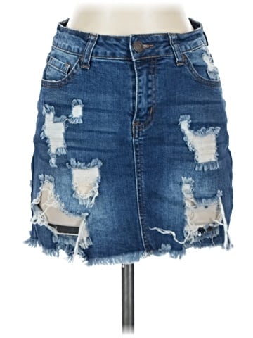 Wax Jean Denim Skirt (view 1)