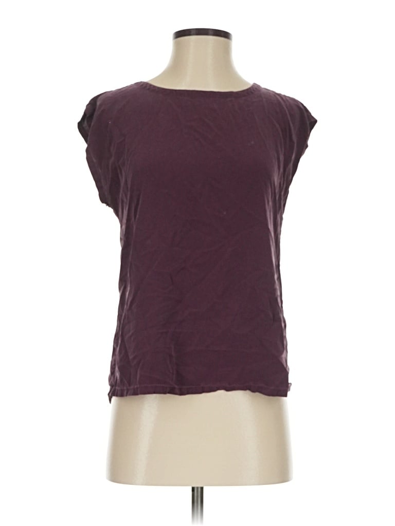 Pre-owned Thirdlove Short Sleeve Top Burgundy Boatneck Tops