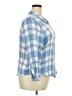 Well Worn 100% Viscose Plaid Blue 3/4 Sleeve Button-Down Shirt Size XXL - photo 4