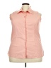 Fashion Bug Pink Sleeveless Button-Down Shirt Size 22/24W - photo 1