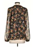 Ann Taylor LOFT 100% Polyester Floral Black Long Sleeve Blouse Size S - photo 2