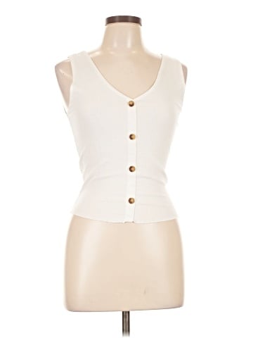 Caution to the Wind Sleeveless Button-Down Shirt (view 1)