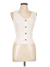 Caution to the Wind Ivory Sleeveless Button-Down Shirt Size S (estimated) - photo 1