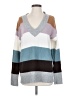 Halogen Color Block Stripes Gray Pullover Sweater Size S - photo 1