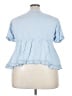Shein Curve 100% Rayon Blue Short Sleeve Blouse Size 4X - photo 2