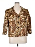 Tahari by ASL 100% Polyester Animal Print Brown 3/4 Sleeve Blouse Size 16W - photo 1