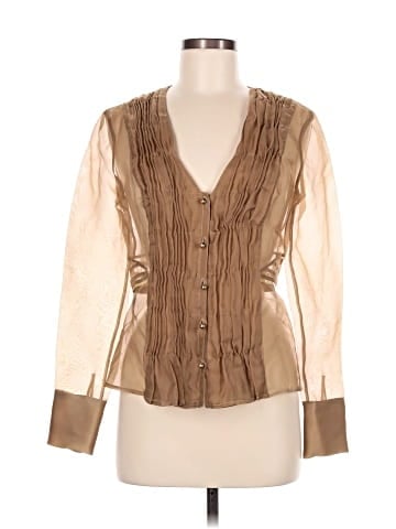 Rachel Roy Long Sleeve Silk Top (view 1)