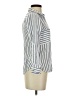 Korye 100% Rayon Stripes Blue Long Sleeve Blouse Size XS - photo 4