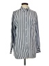 Equipment 100% Silk Stripes Silver Long Sleeve Silk Top Size S - photo 1