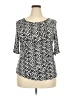Apt. 9 Graphic Black Silver 3/4 Sleeve T-Shirt Size XXL - photo 1
