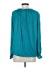 Left Coast by Dolan 100% Polyester Teal Long Sleeve Blouse Size S - photo 2