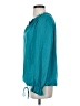 Left Coast by Dolan 100% Polyester Teal Long Sleeve Blouse Size S - photo 5
