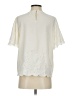 Express 100% Polyester Ivory Short Sleeve Blouse Size S - photo 2