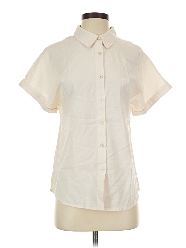 Pre-owned Assorted Brands Short Sleeve Blouse In White