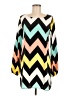 Fab'rik 100% Polyester Chevron-herringbone Teal Blue Casual Dress Size M - photo 1