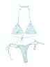 SUMMERHAUS Tweed Teal Two Piece Swimsuit Size L - photo 2