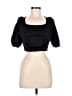 Topshop Black Short Sleeve Top Size 8 - photo 1
