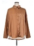 Impressions 100% Polyester Solid Brown Long Sleeve Blouse Size 1X - photo 1