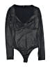 Express 100% Polyester Metallic Black Bodysuit Size XS - photo 1