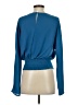 Express 100% Polyester Blue Long Sleeve Blouse Size S - photo 2