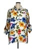 John Mark Floral White 3/4 Sleeve Button-Down Shirt Size XL - photo 1