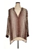 So Allure Chevron-herringbone Brown 3/4 Sleeve Blouse Size EU 46 / US 16 - photo 1