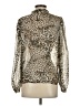 Shein 100% Polyester Animal Print Gold Long Sleeve Blouse Size S - photo 2
