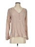 Hinge 100% Rayon Tan Long Sleeve Blouse Size S - photo 1