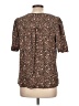 Hinge 100% Viscose Animal Print Brown Short Sleeve Blouse Size L - photo 2