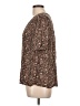 Hinge 100% Viscose Animal Print Brown Short Sleeve Blouse Size L - photo 5