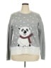 Holiday Time Print Silver Pullover Sweater Size 20 - photo 1