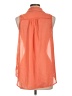 Paper Crane 100% Polyester Orange Sleeveless Blouse Size L - photo 2