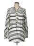 Calvin Klein 100% Polyester Stripes Silver Long Sleeve Blouse Size L - photo 1