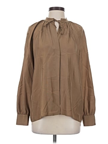 Vince. Long Sleeve Silk Top (view 1)