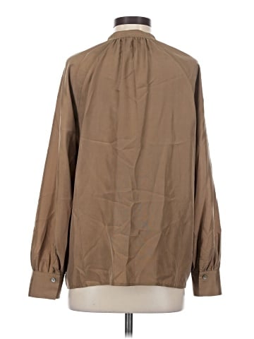 Vince. Long Sleeve Silk Top (view 2)