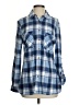 Robert Louis Plaid Blue Long Sleeve Blouse Size S - photo 1