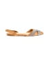 Liliana Stripes Tan Silver Flats Size 5 1/2 - photo 1