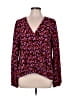 Lush Burgundy Long Sleeve Blouse Size L - photo 1