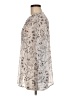 Joe Fresh 100% Polyester Paisley Silver Long Sleeve Blouse Size M - photo 5