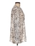 Joe Fresh 100% Polyester Paisley Silver Long Sleeve Blouse Size M - photo 4