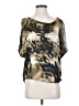Guess 100% Polyester Metallic Gold Short Sleeve Blouse Size S - photo 1