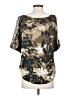 Guess 100% Polyester Metallic Gold Short Sleeve Blouse Size S - photo 2