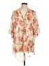 Peppermint 100% Polyester Floral Ivory Short Sleeve Blouse Size L - photo 1